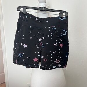 POP Fit Women's Star Patterned Athletic Shorts - Black, Pink, Blue